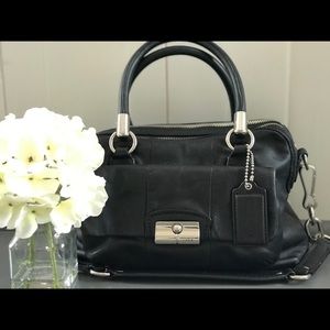 Black leather Coach shoulder bag